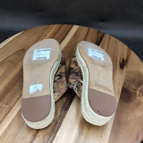 Sole Society Multicolor Twist Bow Espadrilles Mules Closed Toe Sandals Womens 6 - Picture 5 of 7